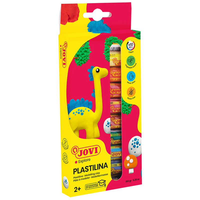 Пластилин на растительной основе JOVI (Испания), 10 цв., 150 г, 90/10 330176