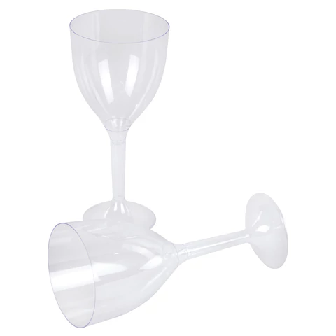 Бокал одноразовый 250 мл для вина КОМПЛЕКТ 100шт пластиковый, прозрачная высокая ножка, ВЗЛП, 1013 609218 - МСК «Форвард»