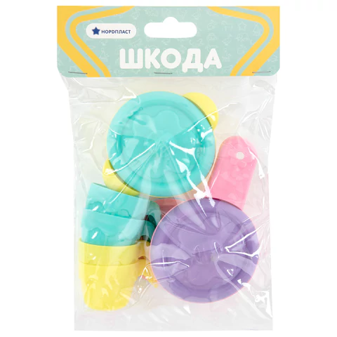 Набор игрушечной посуды "Маленькая хозяйка" 12 предметов, пластик, цвета ассорти, НОРДПЛАСТ, ШКД05 666465 - МСК «Форвард»