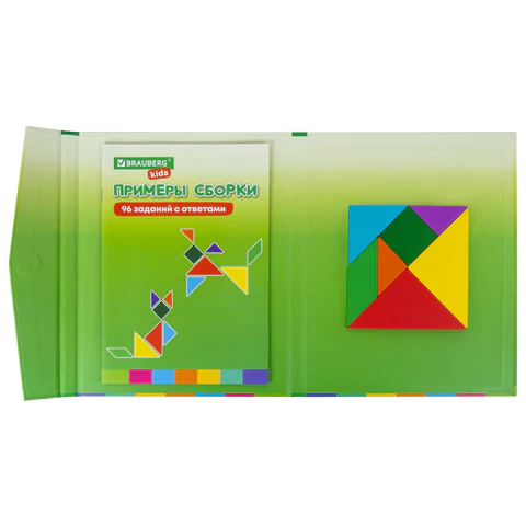 Головоломка развивающая деревянная "Танграм", на магнитах, с примерами, BRAUBERG KIDS, 665260 - МСК «Форвард»