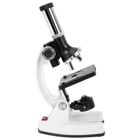 Микроскоп с подсветкой в кейсе, 74 предмета, в т.ч. набор из 16 микропрепаратов в подарок, увеличение 300х,600х,1200х, BRAUBERG KIDS, 391399 - МСК «Форвард»