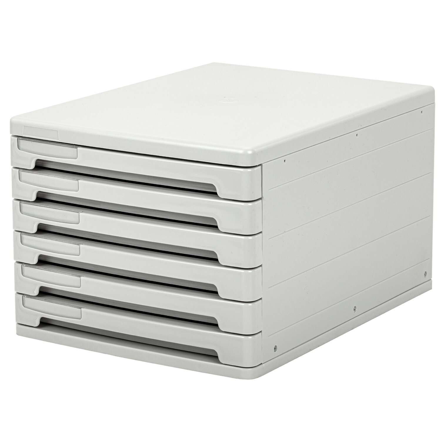 Блок из 6 закрытых лотков для бумаги, настольный ERICH KRAUSE, А4+, 210*270*365мм, серый, 63 231900