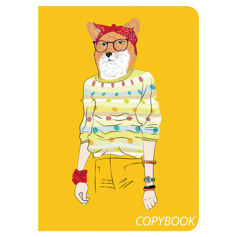 Тетрадь B5 (179х250мм) 60л сшивка клетка SoftTouch, 70г/м, FOXY, BRAUBERG, 403815