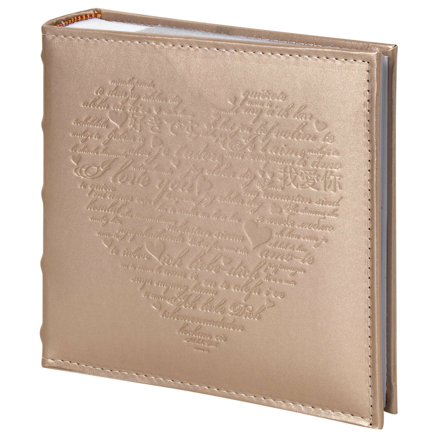 Фотоальбом BRAUBERG "I love you" на 200 фото 10*15 см, под кожу, бум. стр, переплет, бокс, 391175