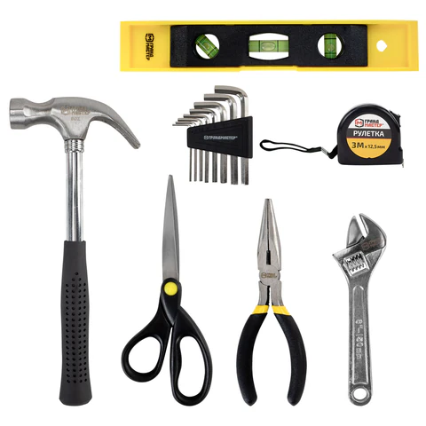 Набор инструментов столярно-слесарный, 25 предметов, пластиковый кейс, ГРАНДМАСТЕР, 671337 - МСК «Форвард»