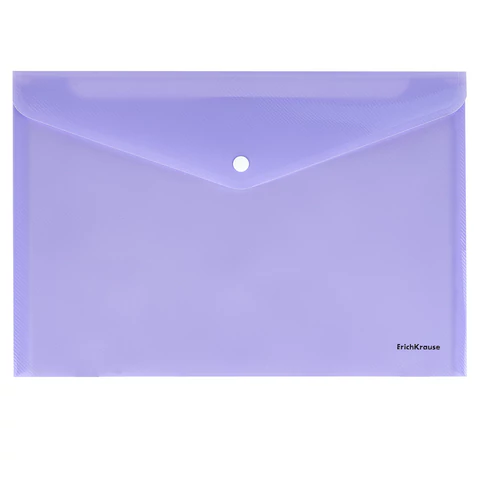 Папка-конверт с кнопкой ERICH KRAUSE "Diagonal Pastel", А4, до 120 л., непрозрачная, ассорти, 0,18 мм, 50322 272923 - МСК «Форвард»