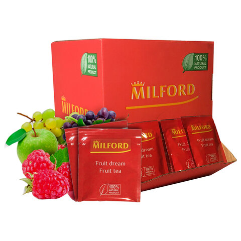 Чай MILFORD "Fruit Dream" фруктовый, 200 пакетиков в конвертах по 1,75 г, 7025 РК 622125