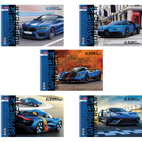 Альбом д/рис. А4 32л., спираль, обложка картон, HATBER, 205х290мм, Supercar (5 в спайке), 32А4Всп  113077