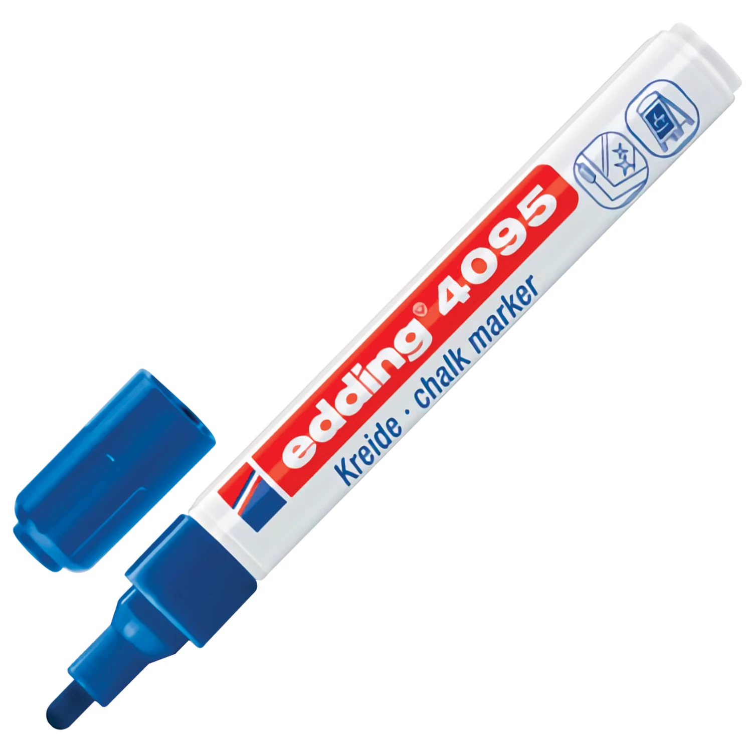 Маркер меловой EDDING 4095, 2-3 мм, СИНИЙ, влагостираемый, для гладких поверхностей, E-4095/3 151331