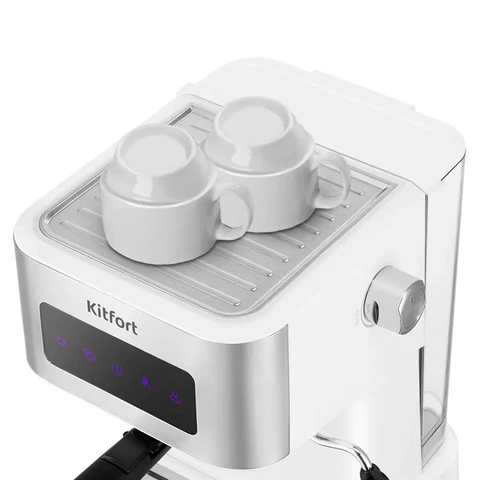 Кофеварка рожковая KITFORT КТ-7139, 1050 Вт, объем 1,5 л, 15 бар, ручной капучинатор, белая 456899 - МСК «Форвард»