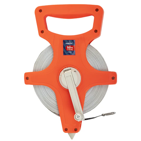 Рулетка геодезическая 50 м х 13 мм, лента фибергласс, открытый корпус, RABBITEX (РАББИТЕКС), 671368 - МСК «Форвард»
