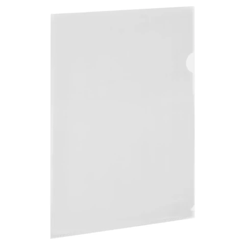 Папка-уголок А4 BRAUBERG UNIVERSAL, прозрачная, 0,10 мм, со штрихкодом, 273044 - МСК «Форвард»