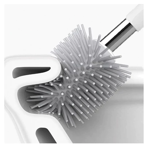 Ершик для унитаза силиконовый STANDART TYPE (овальный) напольный, с пинцетом, LAIMA, 608132 - МСК «Форвард»