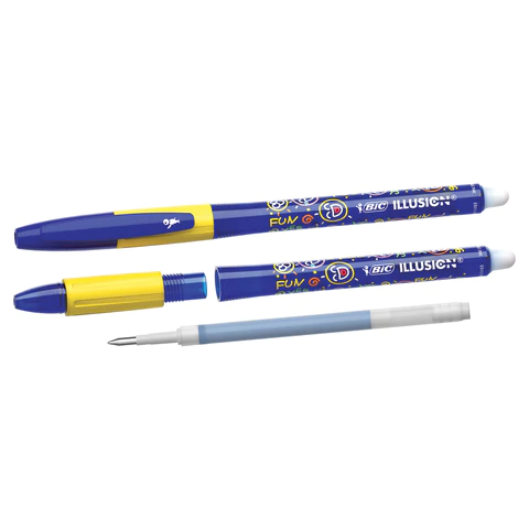 Ручка стираемая гелевая с грипом BIC "Gelocity Illusion", СИНЯЯ, корпус синий, линия 0,3 мм, 516518 144418 - МСК «Форвард»