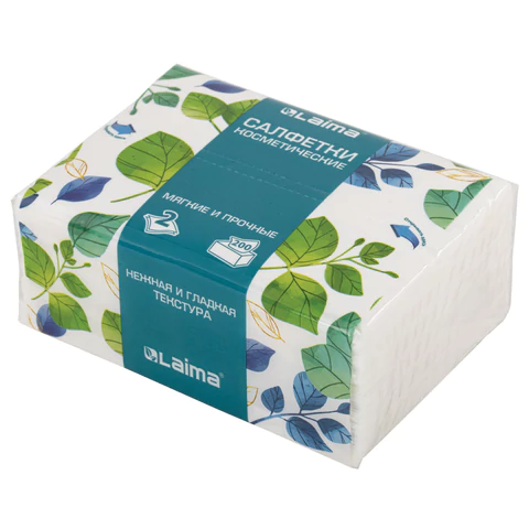 Салфетки косметические 200 шт. в упаковке, 2 слоя, 13,5х19 см, LAIMA PREMIUM UNIT PACK, 116357 - МСК «Форвард»