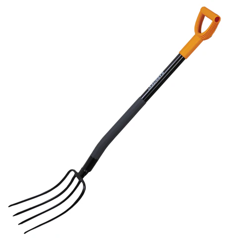 Вилы садовые стальные 22х30 см, ОБЩАЯ ДЛИНА 120 см, черенок сталь, V-ручка, RABBITEX (РАББИТЕКС) "STRONG METAL", 700490 - МСК «Форвард»