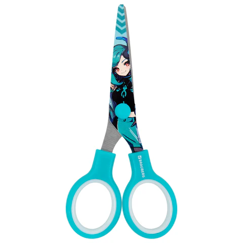 Ножницы 130 мм, мятные, с цветной печатью "Аниме", BRAUBERG ANIME, 238956 - МСК «Форвард»
