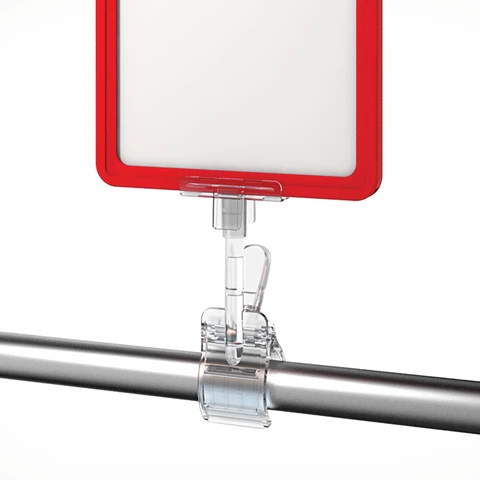 Держатели-прищепки для рамок POS универсальные, КОМПЛЕКТ 10 шт., CLAMP-T, пластиковые, прозрачные, 102186-00 290978 - МСК «Форвард»