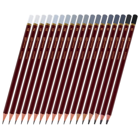 Карандаши чернографитные профессиональные 8H-8B НАБОР 18 штук, BRAUBERG ART "PREMIERE", 181893 - МСК «Форвард»