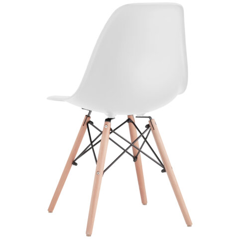 Стулья BRABIX "Eames CF-010", КОМПЛЕКТ 4 шт., пластик белый, опоры дерево/металл, 532630, 2033A - МСК «Форвард»
