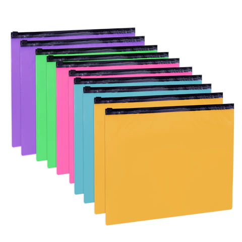 Папка-конверт на молнии МАЛОГО ФОРМАТА (180х250 мм), А5, цвет ассорти/прозрачная, 0,15 мм, STAFF, 274077 - МСК «Форвард»