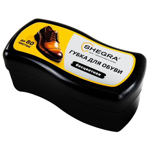 Губка-волна для обуви из гладкой кожи БЕСЦВЕТНАЯ, большой размер, SHEGRA (ШЕГРА), 700773 - МСК «Форвард»