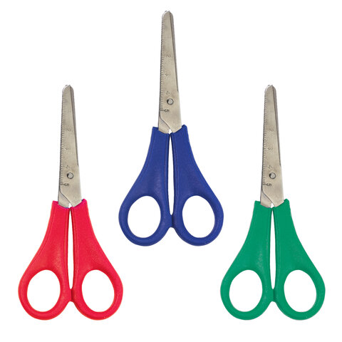 Ножницы ПИФАГОР 135мм, с линейкой, ассорти, в дисплее, 230936