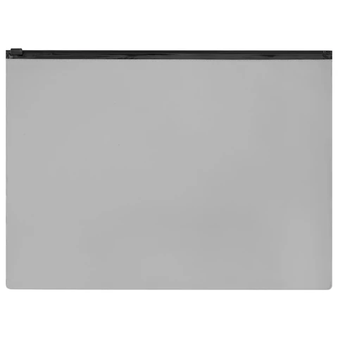 Папка-конверт СЕКЬЮРИТИ на молнии А4 (230х333 мм), ПВХ, непрозрачная, серая, STAFF, 274078 - МСК «Форвард»