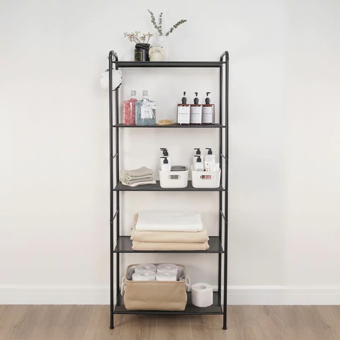 Стеллаж на металлокаркасе ZMI "Валенсия-25", 655х300х1555 мм, 5 полок, черный, СТВ25 Ч 291367 - МСК «Форвард»