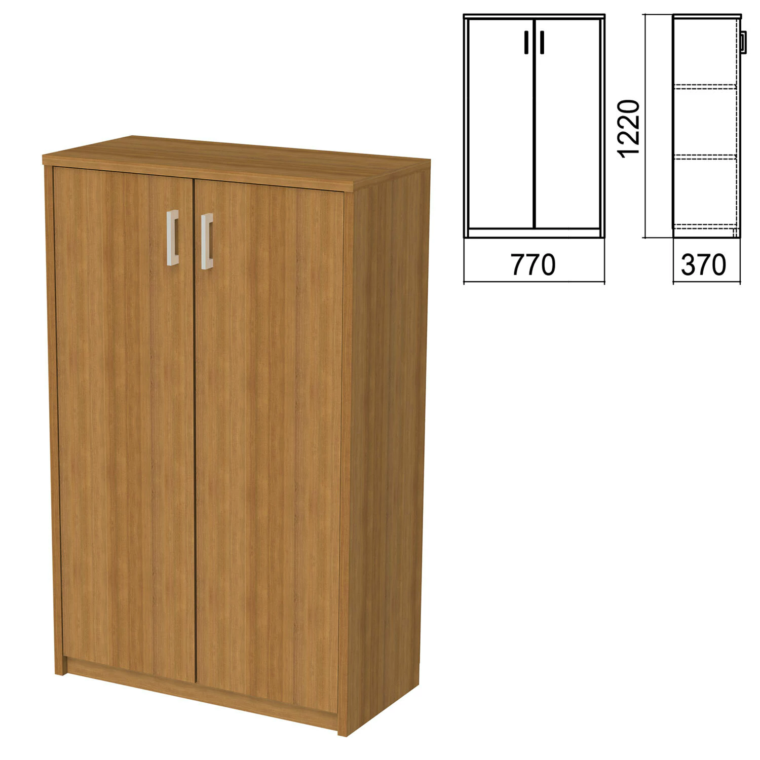 Шкаф закрытый "Арго", 770х370х1220 мм, орех (КОМПЛЕКТ) 981566
