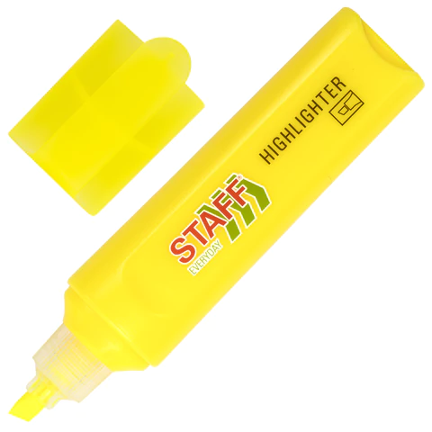 Текстовыделитель STAFF "EVERYDAY HL-720", ЖЕЛТЫЙ, линия 1-5 мм, скошенный наконечник, 152553 - МСК «Форвард»