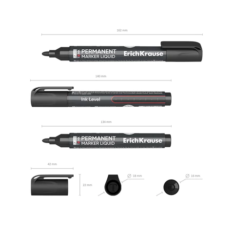 Маркер перманентный с жидкими чернилами ERICH KRAUSE LP-600 "Tank Liquid", ЧЕРНЫЙ, 2,5 мм, 48769 152663 - МСК «Форвард»