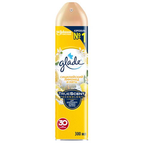 Освежитель воздуха аэрозольный 300 мл, GLADE "Сицилийский лимонад и мята", 864948 701774 - МСК «Форвард»