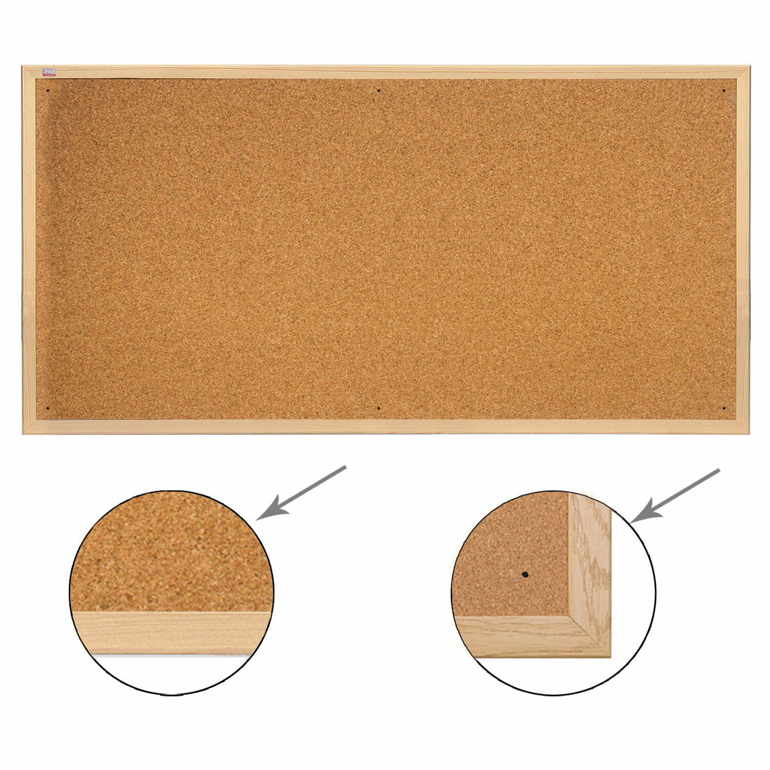 Доска пробковая для объявлений 100x200см, коричневая рамка из МДФ, 2х3 OFFICE, (Польша), TC1020 236534