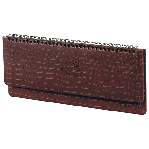 Планинг датированный 2026 305х140 мм BRAUBERG "Comodo", под кожу, темно-коричневый, 117222 - МСК «Форвард»