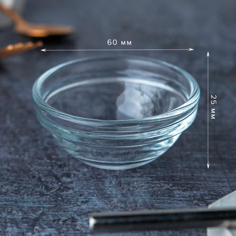 Соусник круглый, 60 мм, КОМПЛЕКТ 6 штук, стекло, PASABAHCE "ШЕФС", фирменная подарочная упаковка, 53713 700588 - МСК «Форвард»