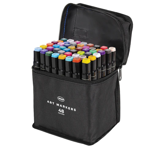 Маркеры для скетчинга двусторонние, НАБОР 48 шт., текстильный чехол, WBZ (ВБЗ), 152573 - МСК «Форвард»