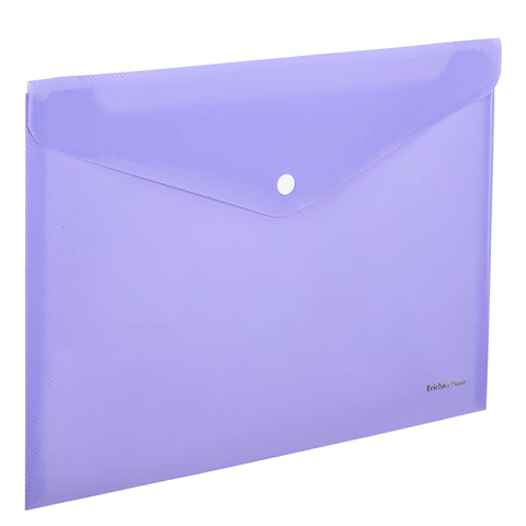 Папка-конверт с кнопкой ERICH KRAUSE "Diagonal Pastel", А4, до 120 л., непрозрачная, ассорти, 0,18 мм, 50322 272923 - МСК «Форвард»