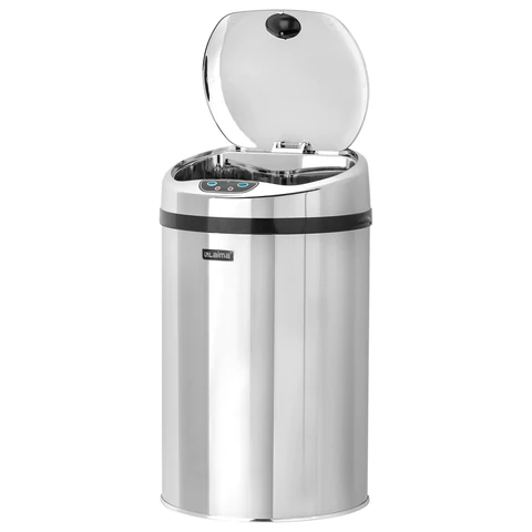 Ведро для мусора СЕНСОРНОЕ 12 л, нержавеющая сталь, зеркальная крышка, питание от 4-х батареек AA (не входят в комплект), LAIMA, 609327 - МСК «Форвард»