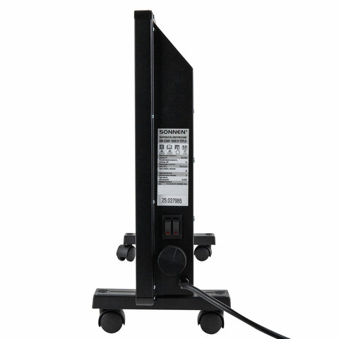 Обогреватель-конвектор SONNEN TEPLO-15, 1500 Вт, Х-образный нагревательный элемент, черный, сделано в России, 457628 - МСК «Форвард»