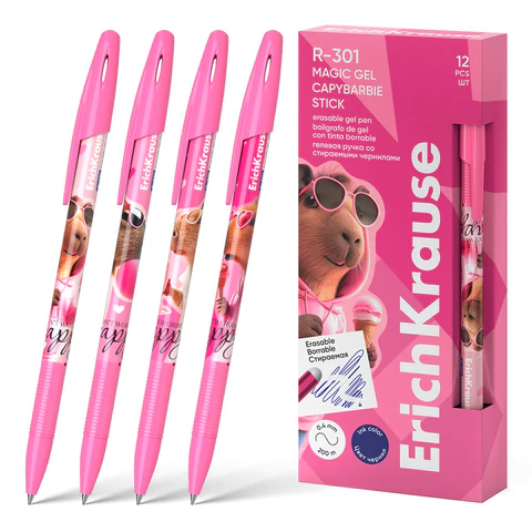 Ручка стираемая гелевая ERICH KRAUSE "R-301" CapyBarbara, СИНЯЯ, линия 0,5 мм, 63141 144515 - МСК «Форвард»