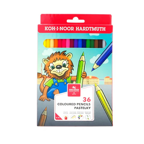 Карандаши цветные KOH-I-NOOR "LION", 36 цветов, 2,8 мм, европодвес, 3555/36, 3555036034KS 182175 - МСК «Форвард»