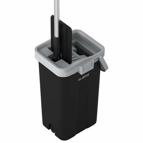 Швабра с отжимом и ведром AltaMop L (10 л), 2 насадки микрофибра, длина ручки 134-154 см, LAIMA, 609151 - МСК «Форвард»