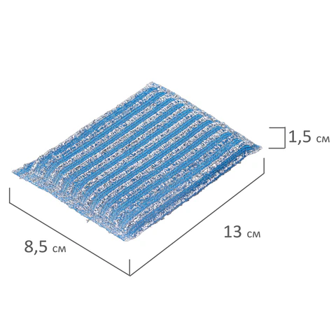 Губка-скрабер 13х8,5х1,5 см, поролон + абразивная оплетка, КОМПЛЕКТ 2 штуки, посуда, уборка, LAIMA, 700057 - МСК «Форвард»