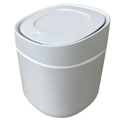 Контейнер, урна, ведерко для мусора с микролифтом НАСТОЛЬНОЕ, 2,8 л, 155х135 мм, белый, BOOMHOUSE (БУМХАУС), 238899