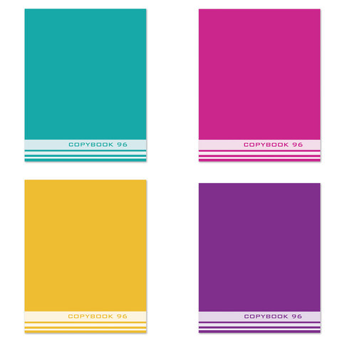 Тетрадь А5 96л. STAFF скоба, клетка, офсет №2 ЭКОНОМ, обложка картон, ОДНОТОННАЯ, 402324