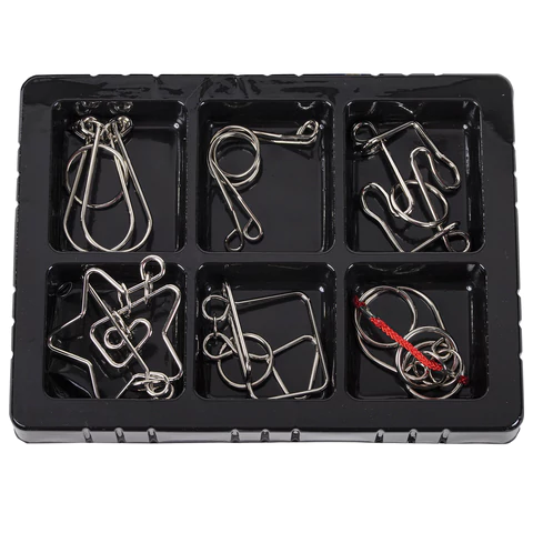 Головоломки металлические большие ЗОЛОТАЯ СКАЗКА, набор 6 штук, MEDIUM level, 664926 - МСК «Форвард»