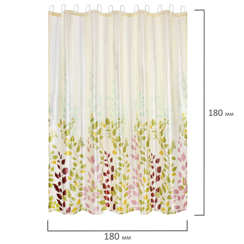 Штора для ванной ПОЛИЭСТЕР, 180х180 см, кольца в комплекте, ФЛОРА, PRIMILA (ПРИМИЛА), 700080 - МСК «Форвард»