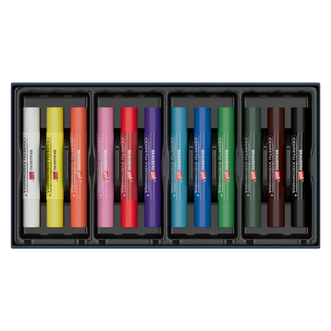 Пастель масляная BRAUBERG ART "Секреты художника", УТОЛЩЕННАЯ, 12 цветов, круглое сечение, 182099 - МСК «Форвард»