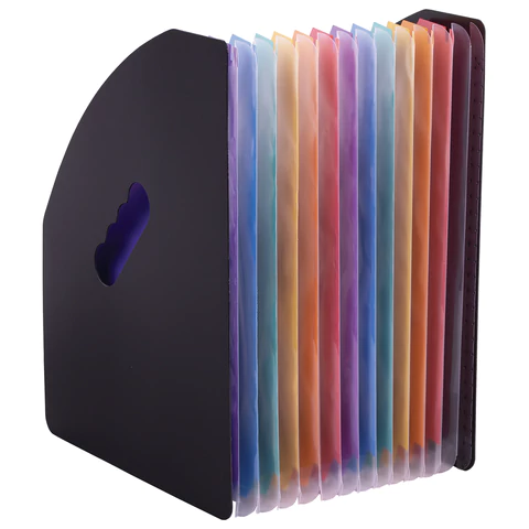 Лоток-органайзер вертикальный для бумаг и документов, 13 отделений, BRAUBERG DOCS, А4 черный, 271153 - МСК «Форвард»